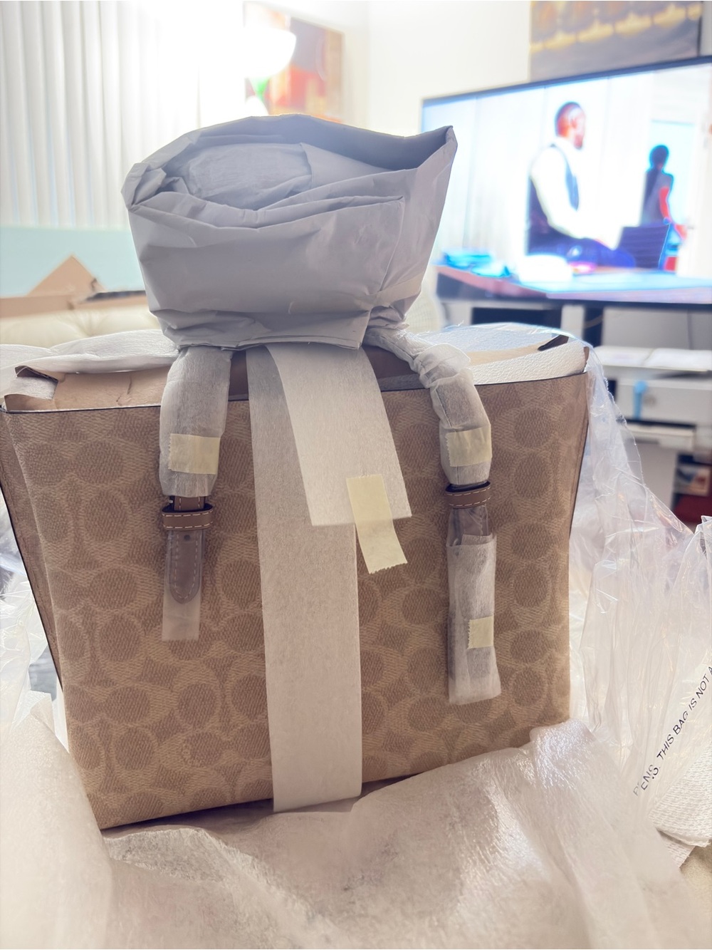 Coach Mollie 25 Satchel in Taupe Signature Canvas - Picture 6 of 6